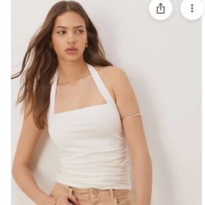Abercrombie & Fitch Soft White halter bodysuit